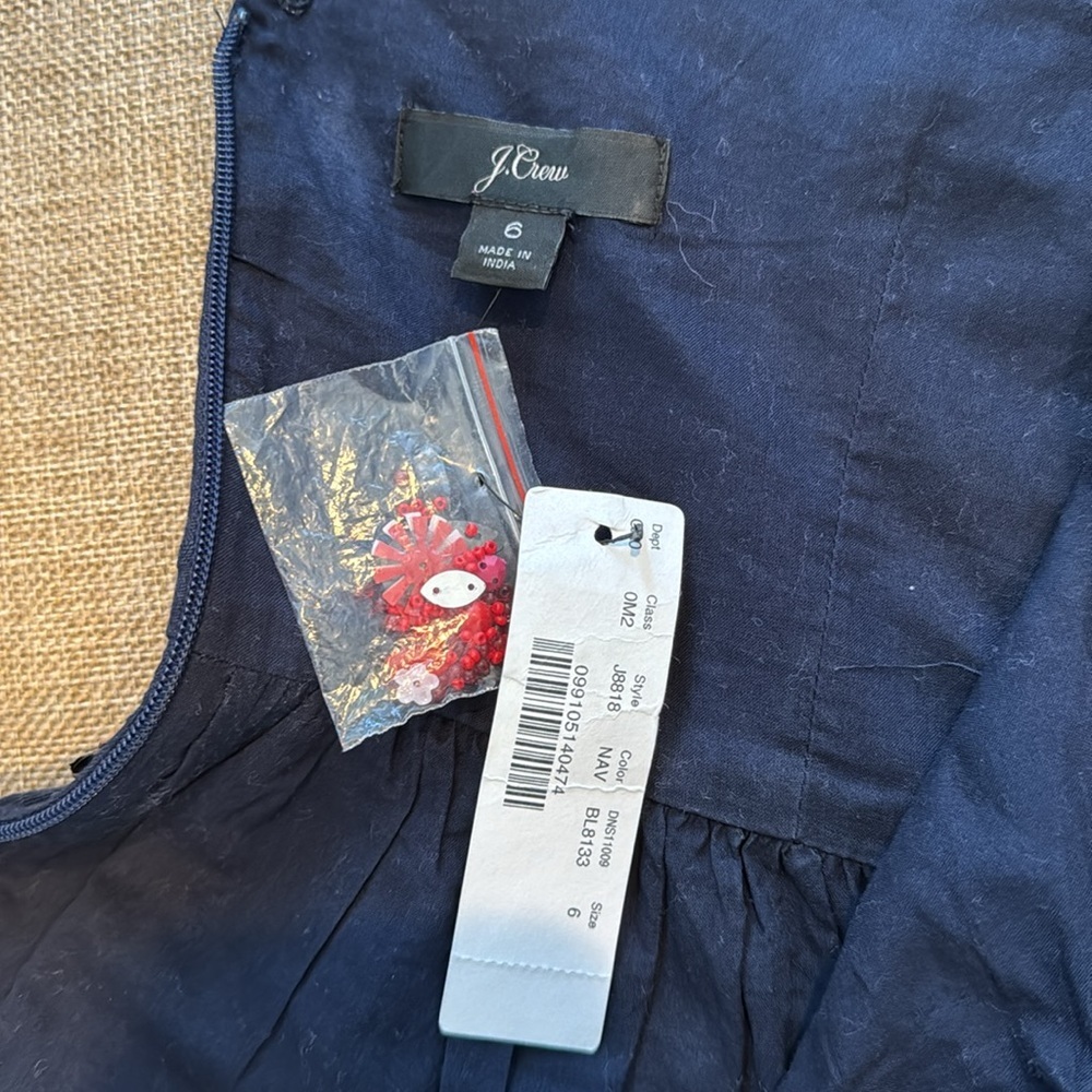 J.Crew Hand-embellished peplum top in cotton linen - Picture 9 of 15